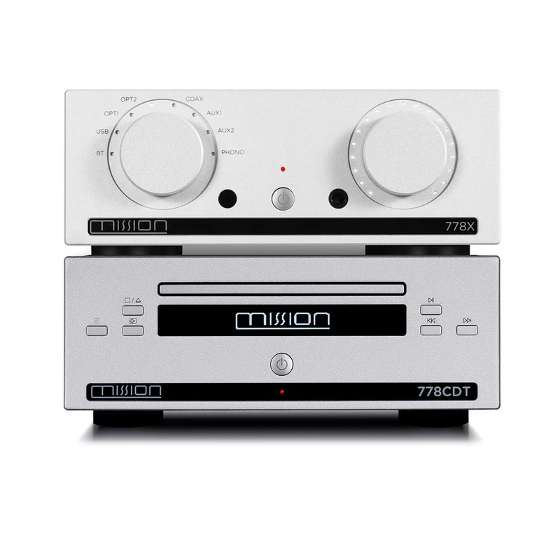 Mission 778X Stereo Amplifier and 778CDT CD Transport HiFi Bundle - Silver