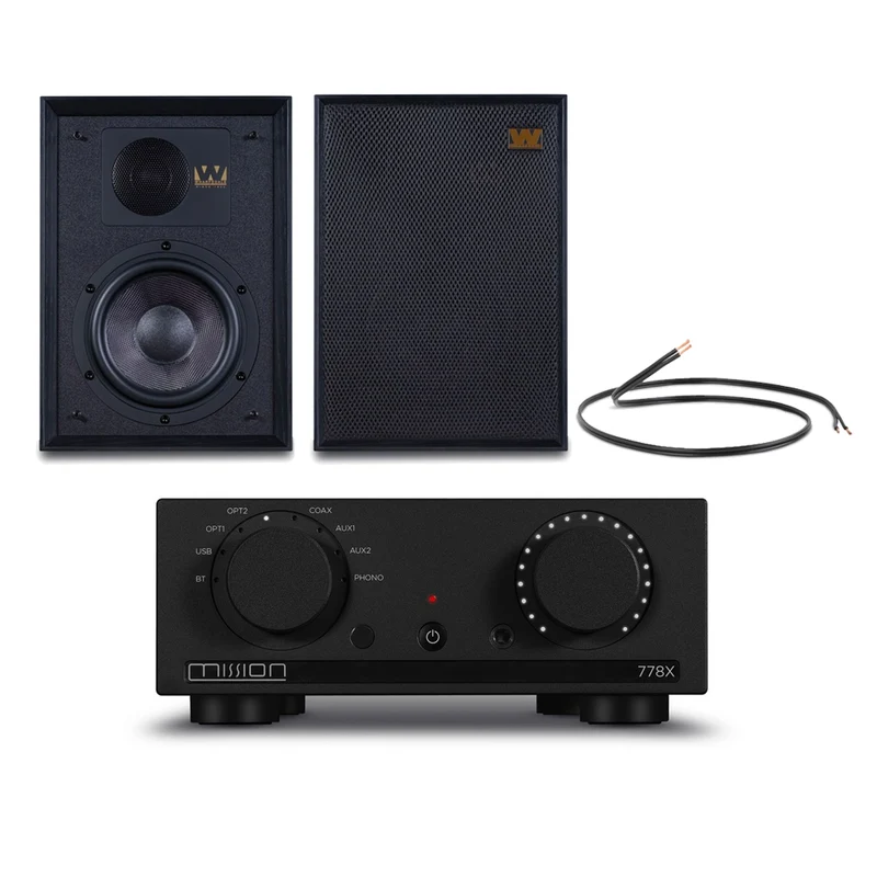 Mission 778X Integrated Amplifier with Wharfedale Denton 85 Bookshelf Speakers HiFi Package - Black