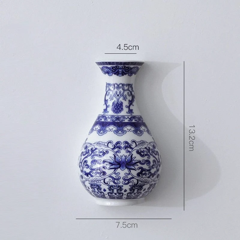 Antique Blue Wall Hanging Vase