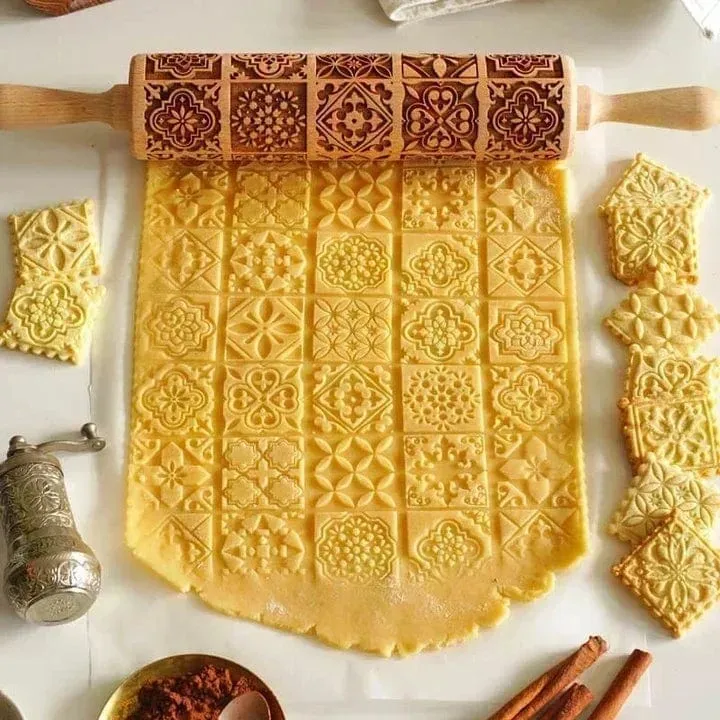 Festive Embossed Rolling Pin