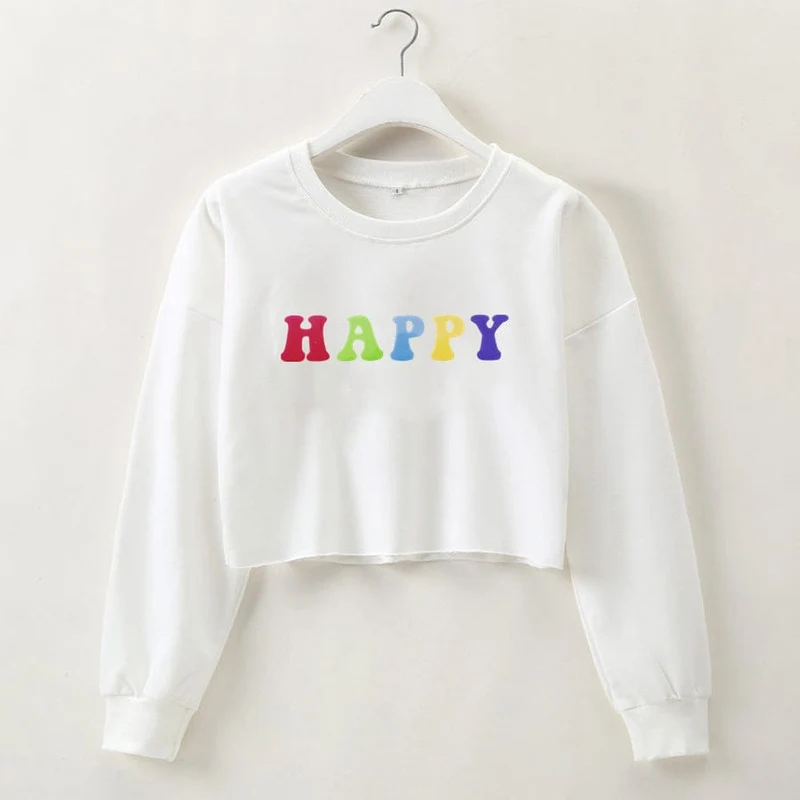 Happy Crop Sweatshirt