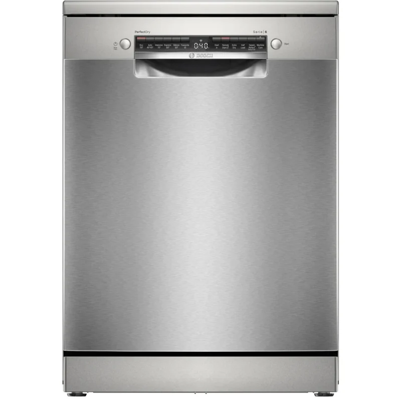 Bosch SMS6ZCI10G Series 6 Freestanding 60cm Full Size Dishwasher with 14 Place Settings Silver Inox