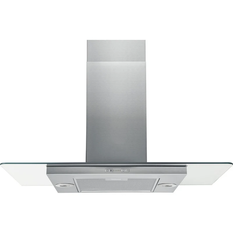Hotpoint UIF93FLBX 90cm Wide Chimney Island Cooker Hood Stainless Steel