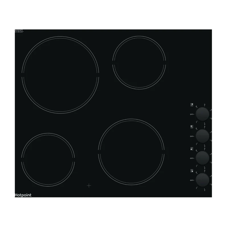 Hotpoint HR620RH 60cm 4 Zone Control Electric Ceramic Hob Black