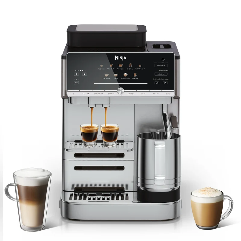 Ninja AE1001UK AutoBarista Automatic Espresso Coffee Machine - Black/Stainless Steel