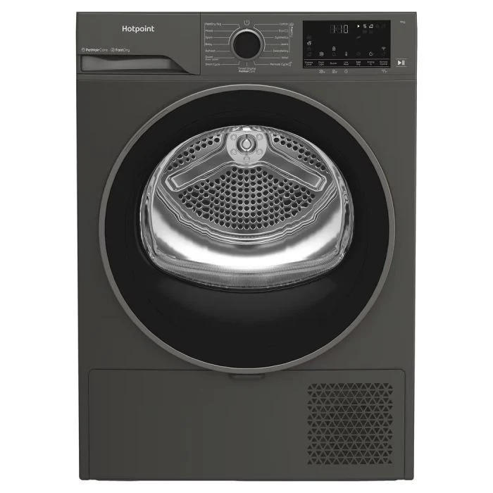 Hotpoint CHD94MGBSUK Fabric Care 9kg Heat Pump Tumble Dryer with HomeWhiz - Graphite