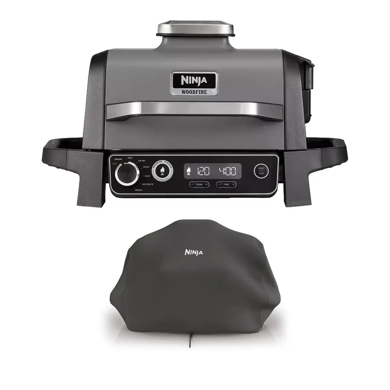 Ninja Woodfire Electric BBQ Grill and Smoker with Cover OG701UKCOVERKIT