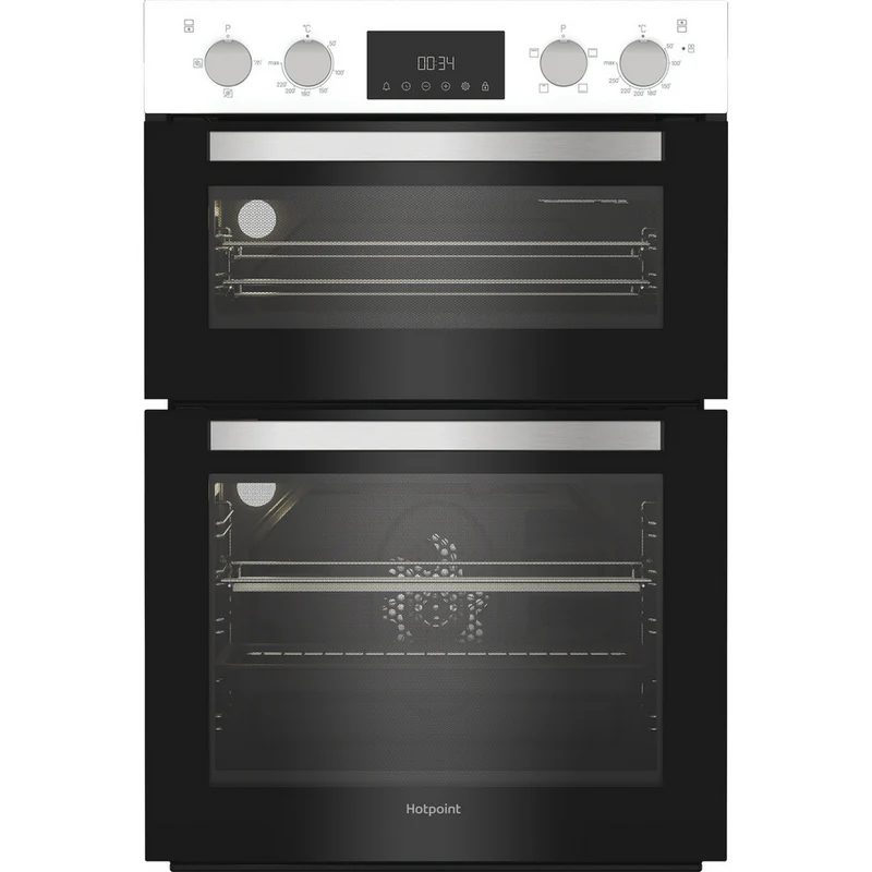 Hotpoint DIH10DW Built In Electric Double Oven with Enamel Liners White
