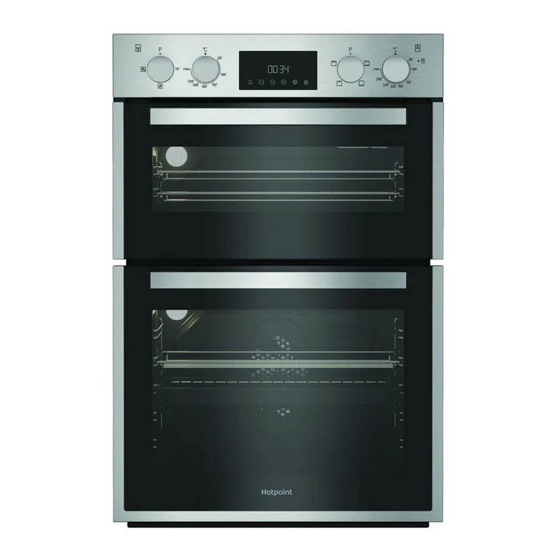 Hotpoint DIH10DIX Built In Electric Double Oven with Enamel Liners Stainless Steel