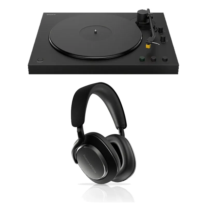 Sony PS-LX5BT Wireless Bluetooth Turntable with Bowers & Wilkins PX7 S3 Wireless Over-Ear Headphones