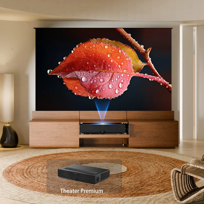 WUPROBUY Bundle UST Projector&Screen& DR-500 Fully Concealed Smart UST Laser TV Cabinet