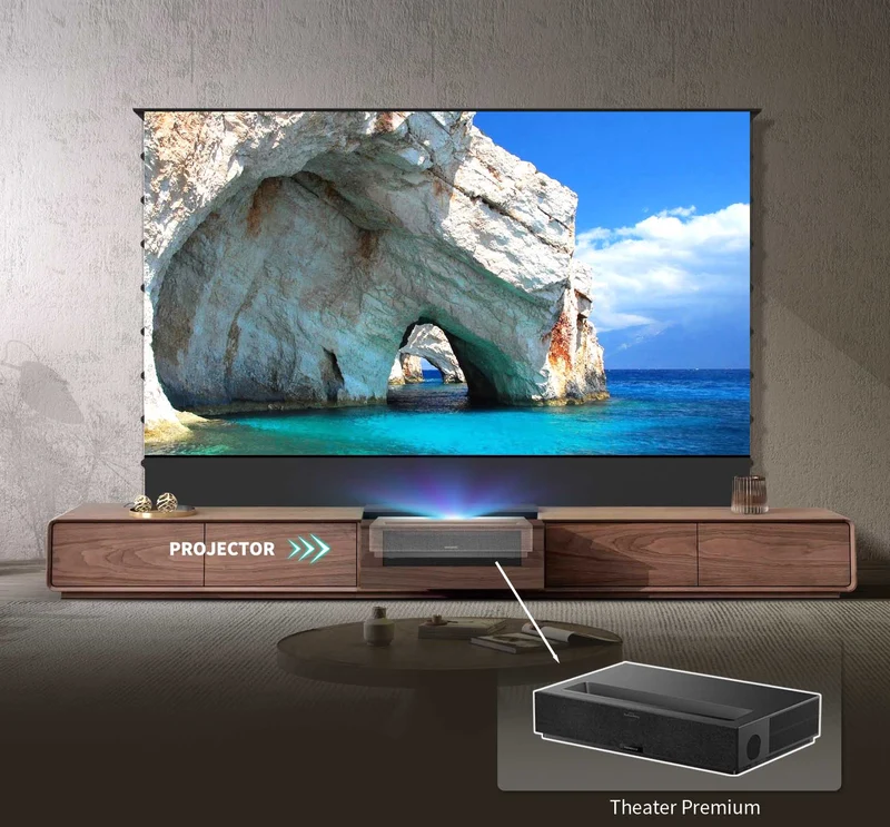 WUPROBUY Bundle UST Projector&Screen& Phantom5 Walnut solid wood Smart Laser TV Cabinet
