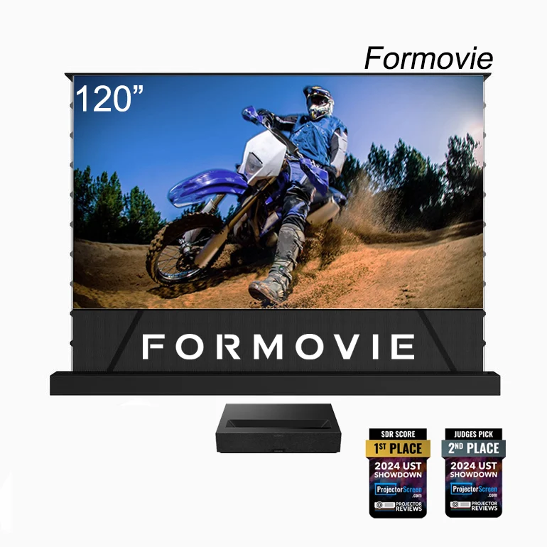 Bundle FORMOVIE Theater Premiun Laser TV +120inch Formovie UST ALR Motorized Floor Rising Screen
