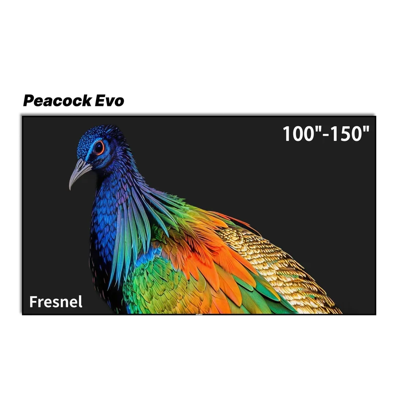 WUPRO Cinema Peacock Evo Fresnel Ultra contrast ALR Tri-Chroma Laser Fixed Frame projector Screen For UST Projector