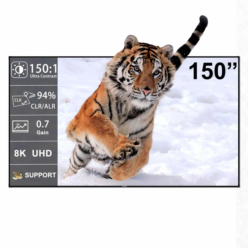 150inch WUPRO Cinema Gallery Evo CBSP Black Lenticular Ultra Contrast ALR CLR Fixed Frame screen For UST Projectors