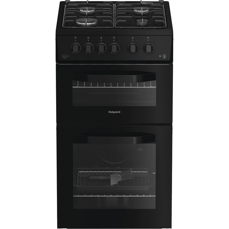 Hotpoint HTG5GCB Freestanding Gas Twin Cooker with Separate Grill Black