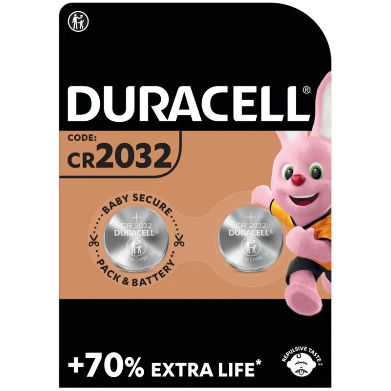 Piles Bouton Lithium CR2032 3V DURACELL 5000394203921