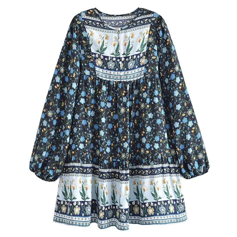 Noa Long Sleeve Boho Mini Dress