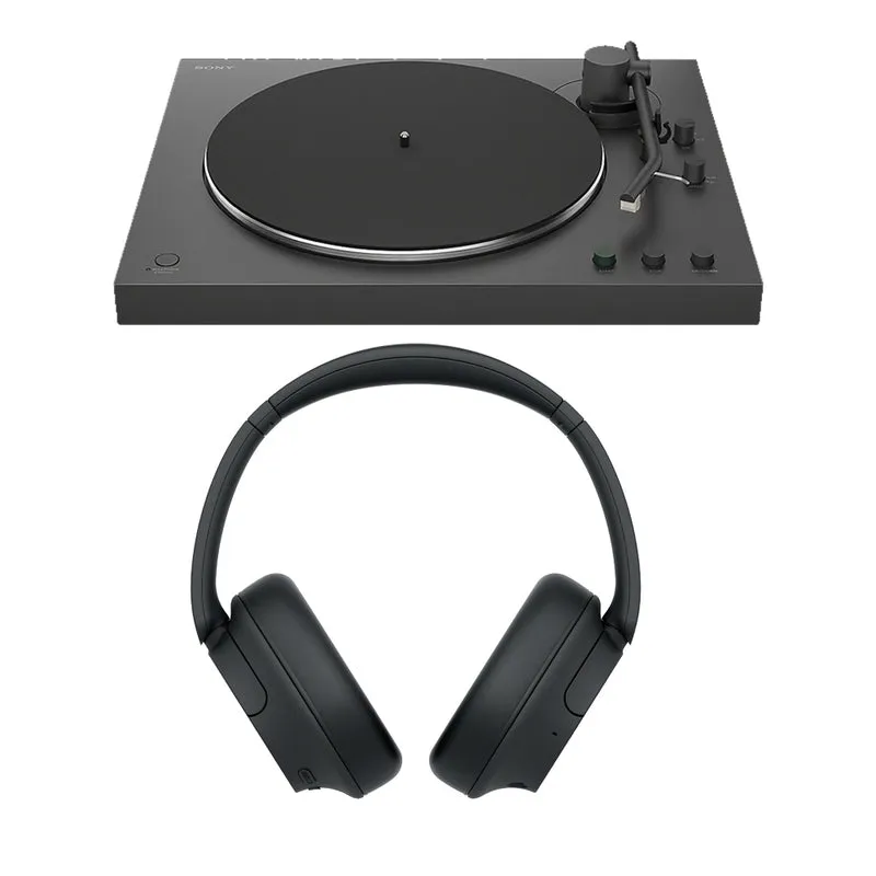 Sony PS-LX3BT Wireless Bluetooth Turntable with WH-CH720N Wireless Noise Cancelling Headphones - Black