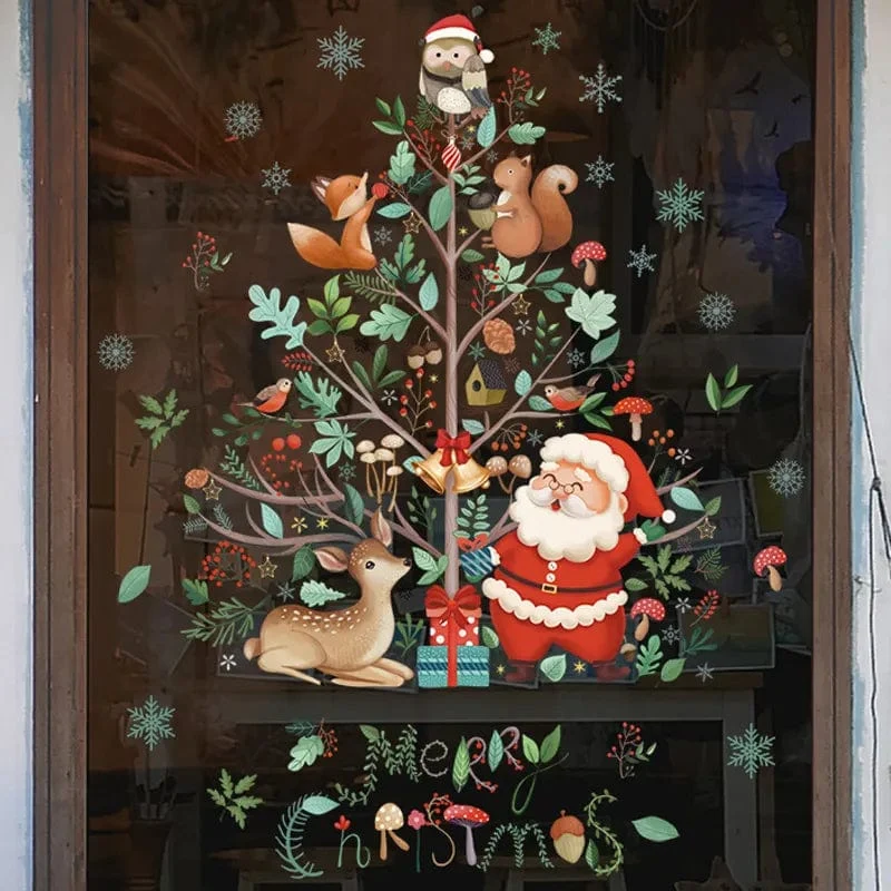 Santa Claus Merry Christmas Window Decal