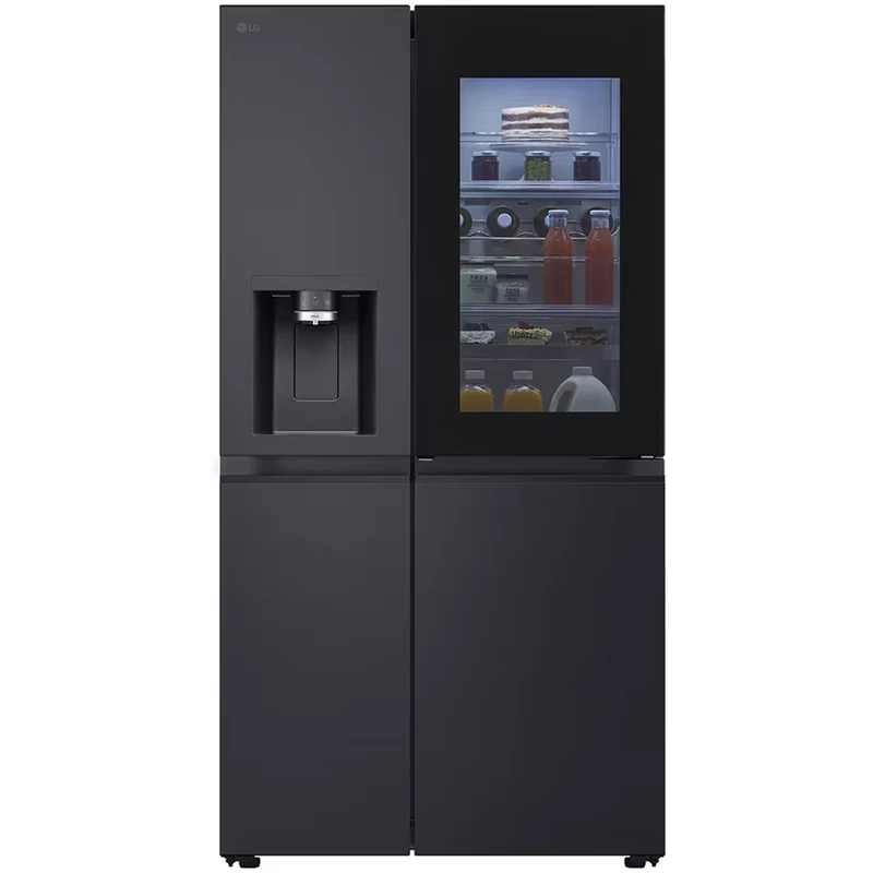 LG GSXE91EVAD 628L InstaView with Ice and Water Non-Plumbed American Fridge Freezer Essence Black Steel