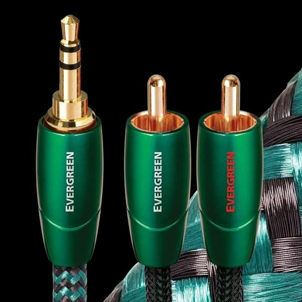 AudioQuest Evergreen 3M Male 3.5mm to RCA Analog Audio Interconnect Cable