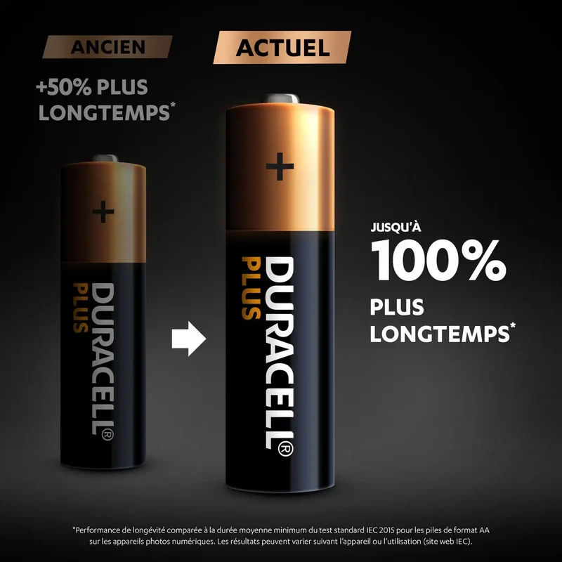 Pile Alcaline AA/LR6 1,5V MN1500 Plus DURACELL
