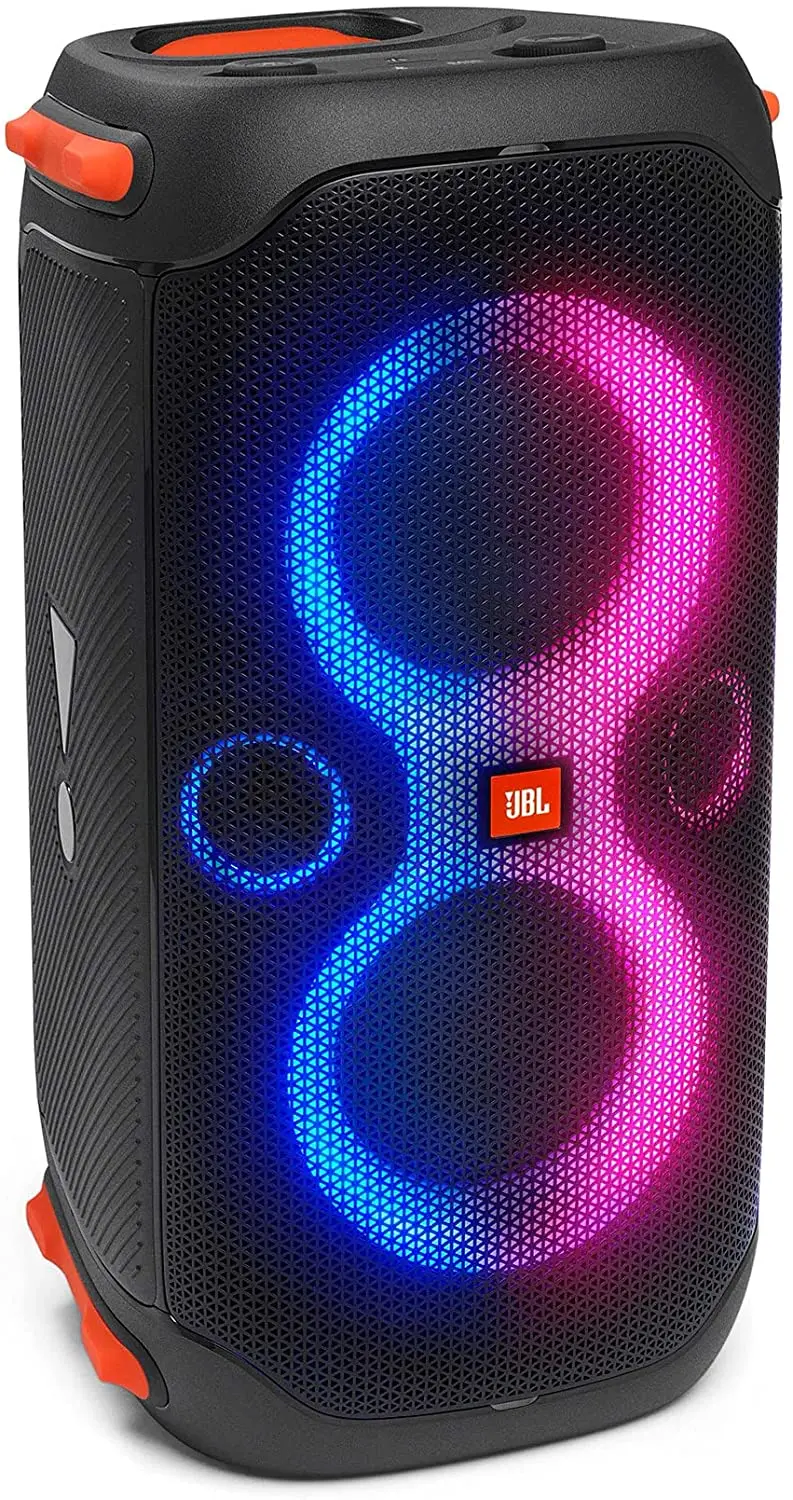 JBL PartyBox 110, haut-parleur portable Bluetooth, lumières intégrées, étanche, IPX4 résiste aux éclaboussures, basses profondes, 12h de lecture, JBL True