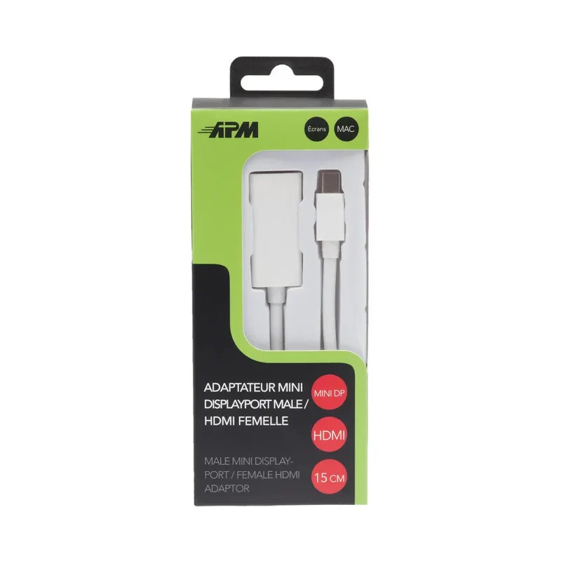 ADAPTATEUR MINI DISPLAYPORT/HDMI MÂLE/FEMELLE BLANC
