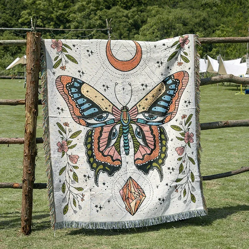 Lunar Moth Tapestry Blanket