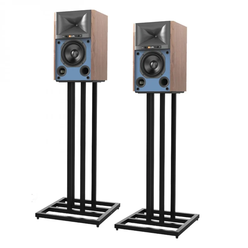 JBL 4309 High Performance Studio Monitor Bookshelf Speakers in Walnut with JS-65 Stands Pair