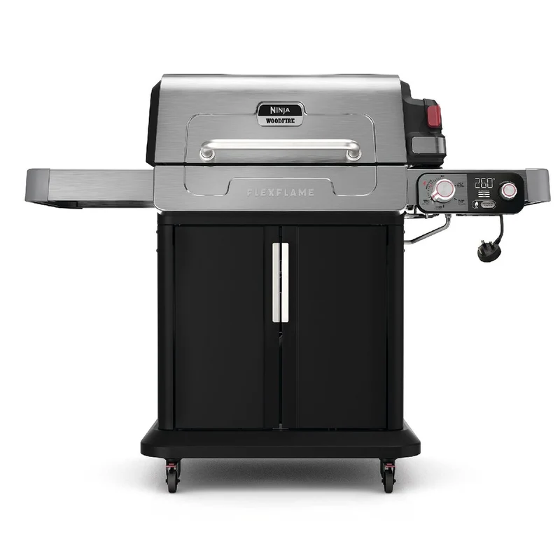 Ninja PG301UK FlexFlame Gas BBQ & Outdoor Cooking System Black Silver