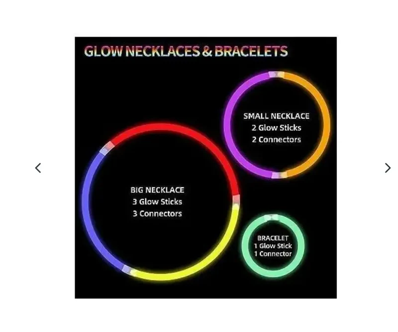 Bracelet Festif Lumineux Multicolore - Lot de 100