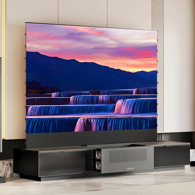WUPRO X NECTUNT R20 INVISIBLE CINEMA Laser TV Cabinet Integrated with ALR projector Screen
