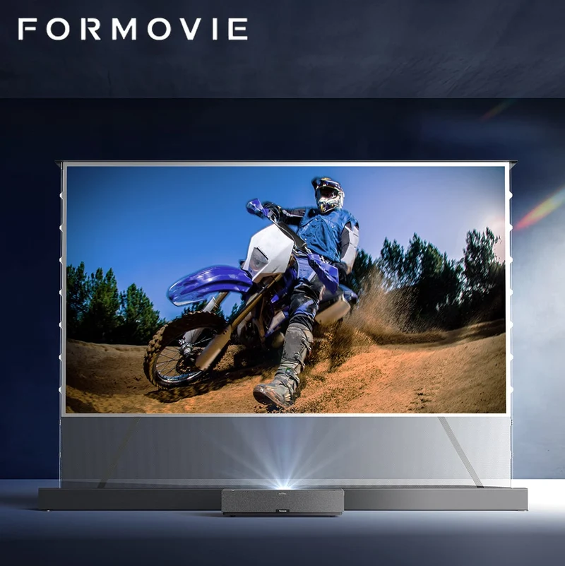 FORMOVIE 120inch CBSP Tension Perforated UST ALR Motorized Floor Rising Screen For Ultra Short Throw Projector