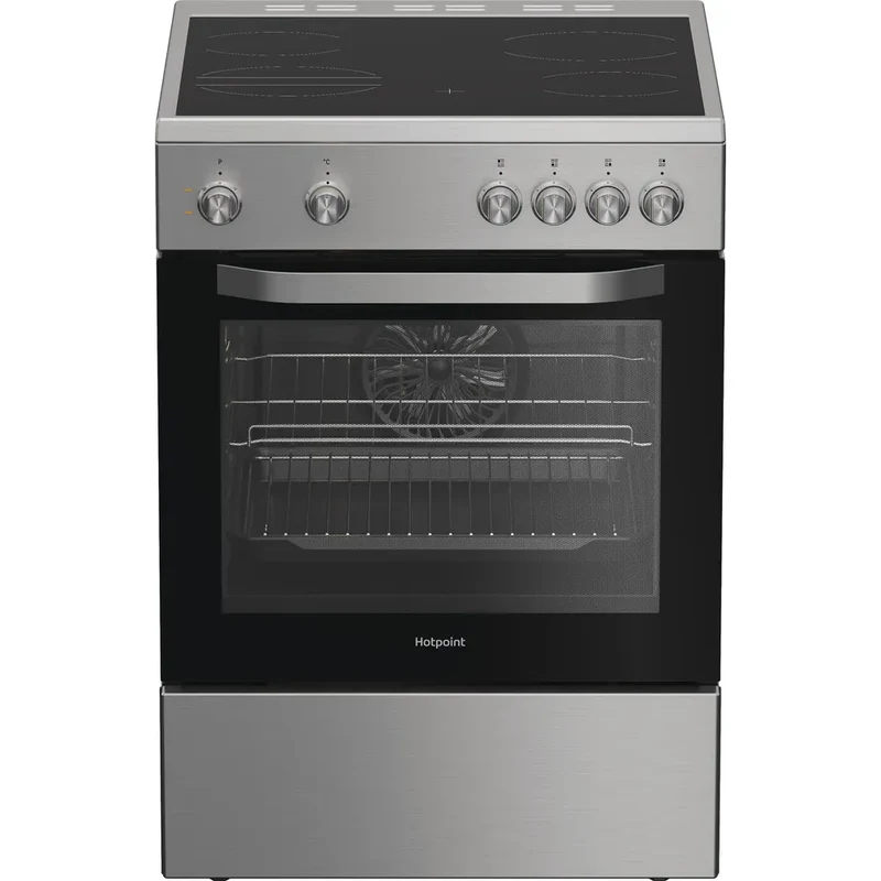 Hotpoint H6V5KMXUK 60cm Electric Single Cooker with Ceramic Hob Stainless Steel