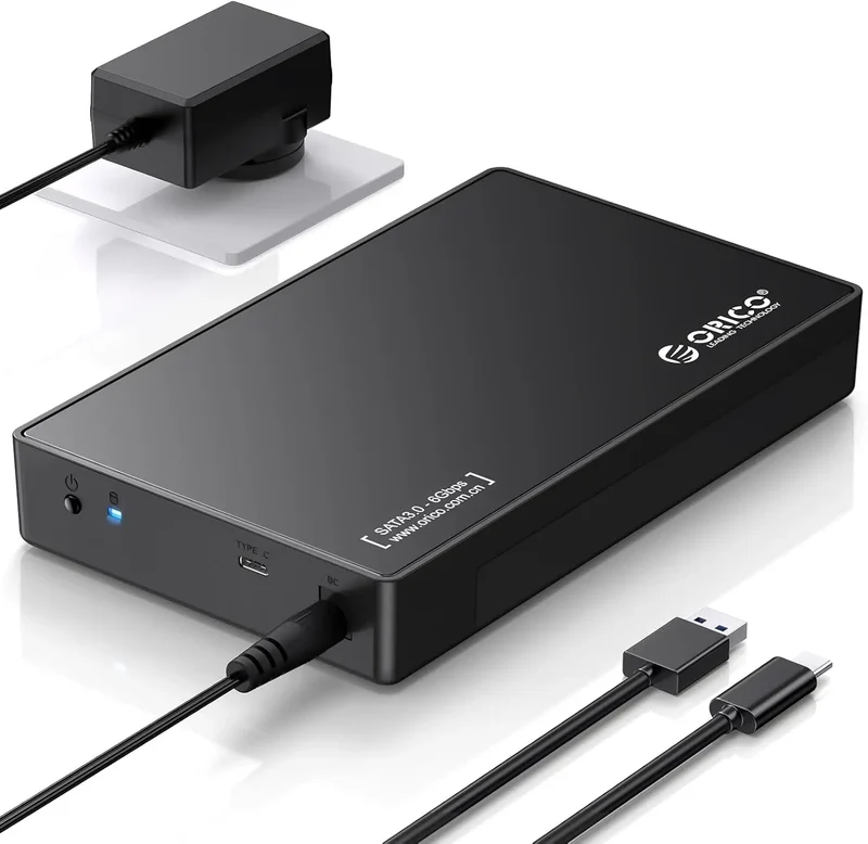 ORICO 3588C3 – Boîtier Disque Dur Externe 3,5" SATA III USB-C 3.1 – Jusqu’à 20 To – Noir