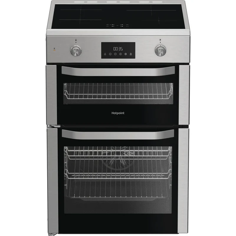Hotpoint HDE6IDC2X 60cm Electric Double Cooker with Induction Hob Stainless Steel