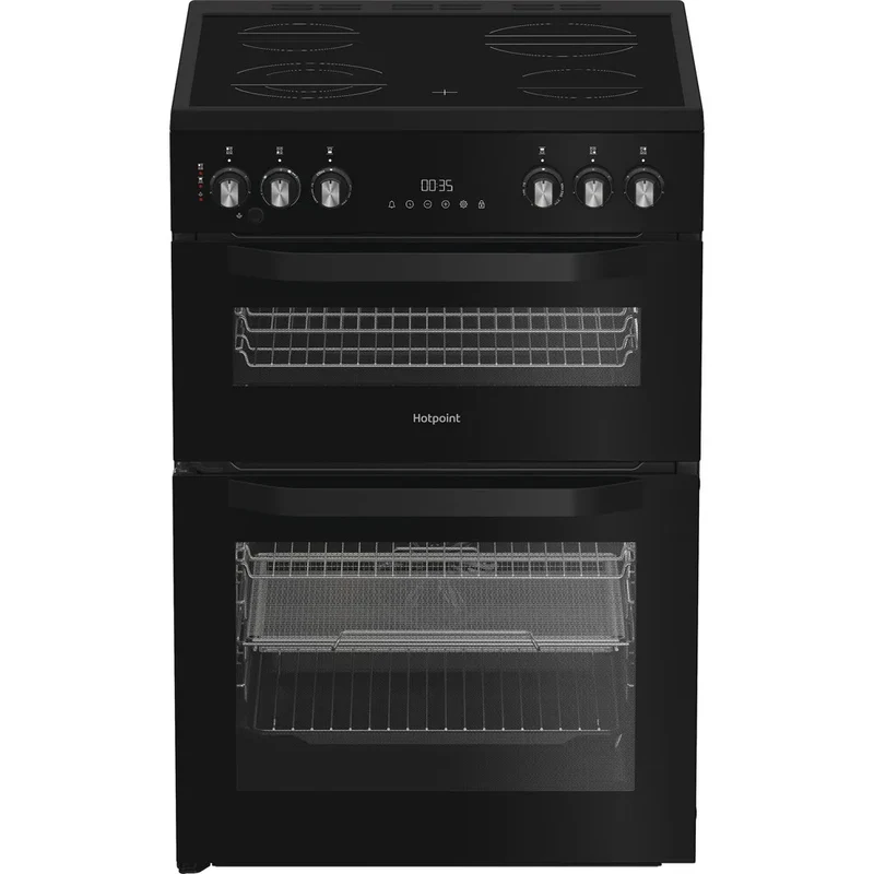 Hotpoint HDE6VDCASB1 60cm Electric Double Cooker With Induction Hob and Air Fry Black