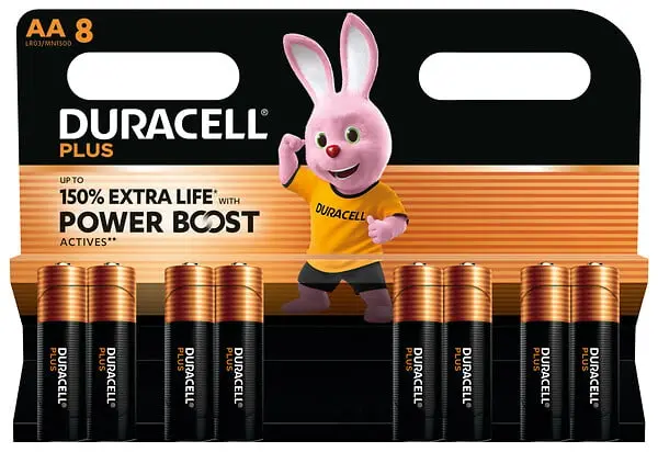 Duracell Pile Alcaline Plus Powerboost AA/LR06 — Lot de 8
