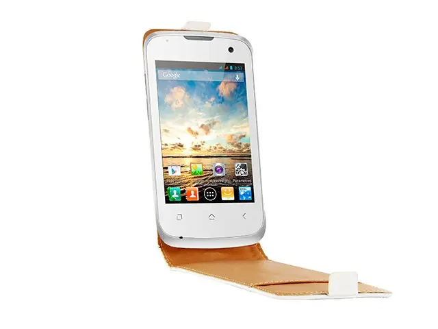 Swiss Charger Etui cuir blanc véritable pour Wiko Cink SCP100106W