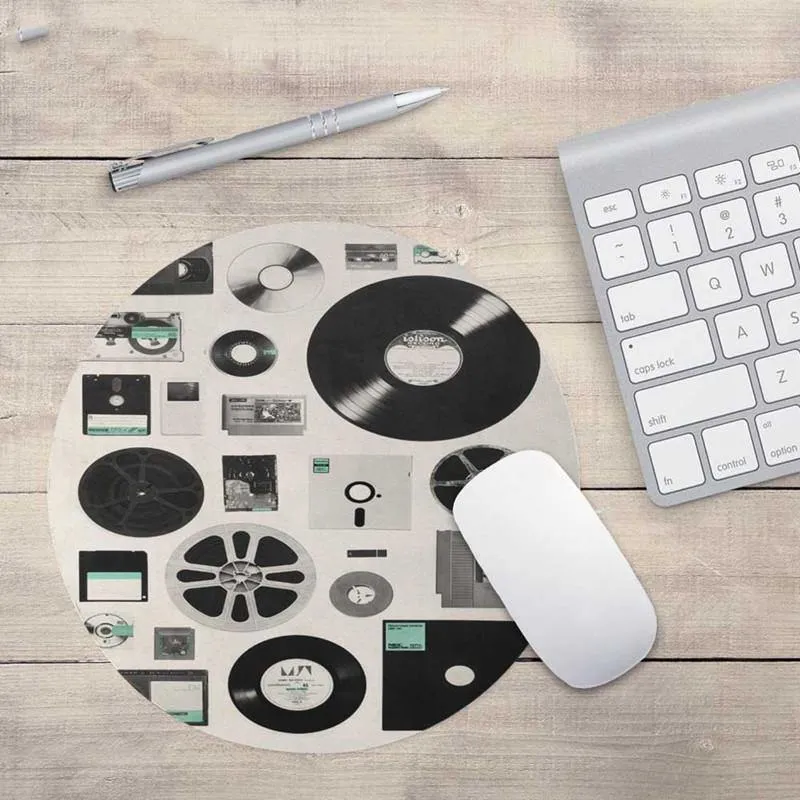 Vinyl Record Print Round Mouse Pads