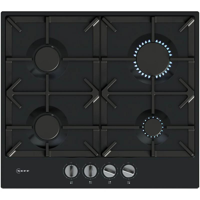 Neff T26CIP8S0 N70 Flame Select 60cm Black Enamel Gas Hob