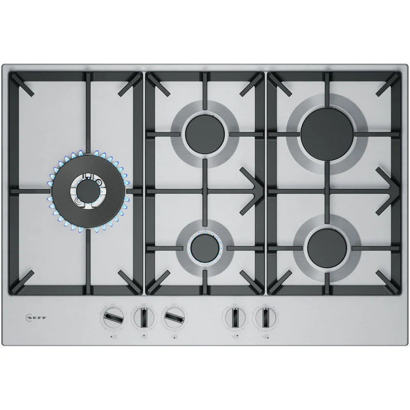 Neff T27CIS8N0 N70 Falme Slelect 75cm Stainless Steel Gas Hob