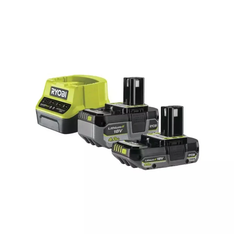 Pack 2 batteries RYOBI 18V One+ 4.0Ah et 2.0Ah - chargeur rapide 2.0Ah RC18120-242