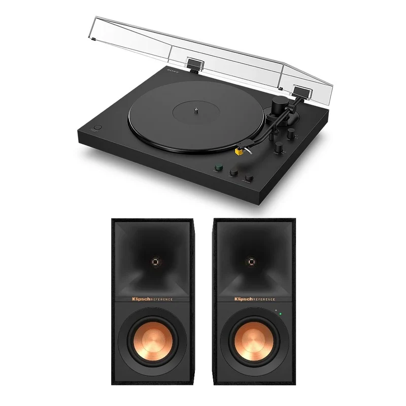 Sony PSLX5BT Fully Automatic Bluetooth Turntable With Klipsch R-40PM Powerd Bluetooth Speakers Hi-Fi Package