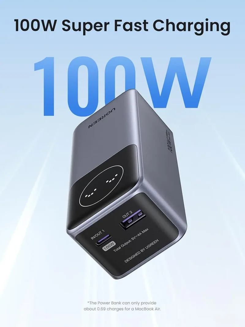 UGREEN Nexode Power Bank 12000mAh 100W Fast Charging Portable Charger batterie
