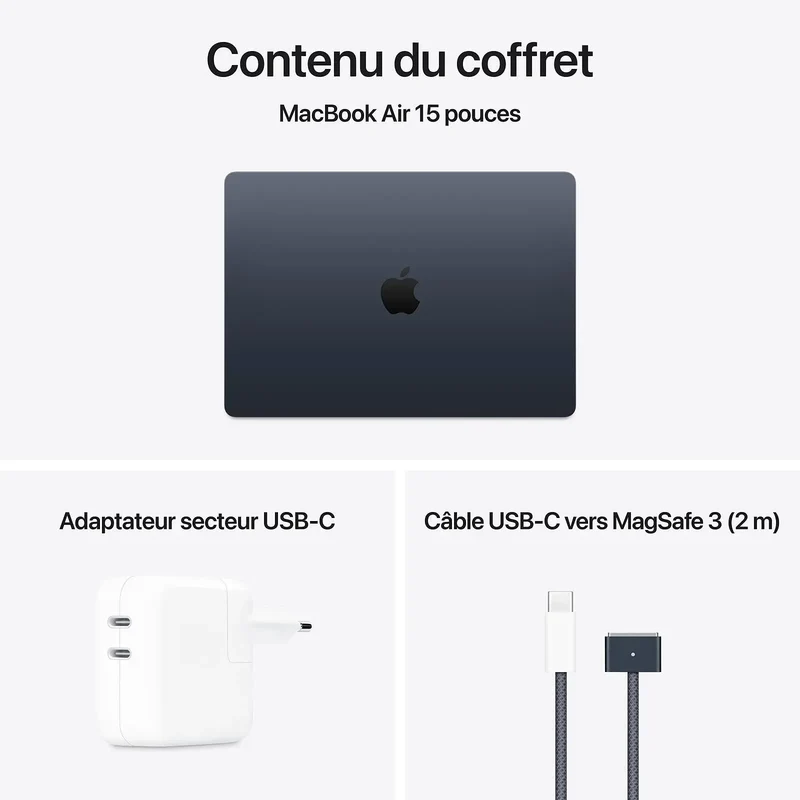 Apple MacBook Air M4 15 pouces (2025) Minuit 24 Go/256 Go