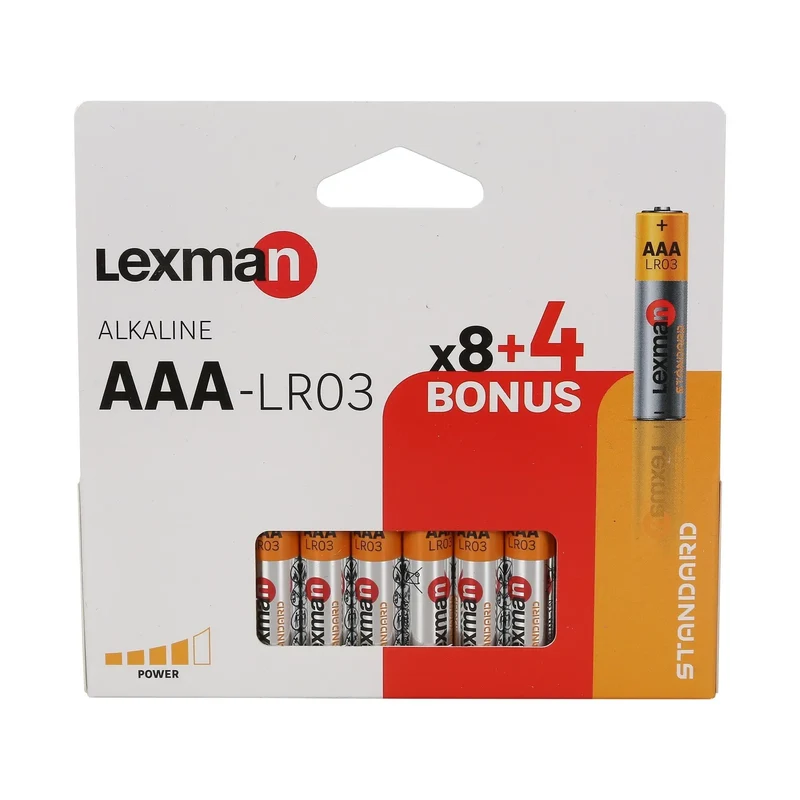 Piles AAA Alcalines LEXMAN – Lot de 12 (LR03 1,5V)