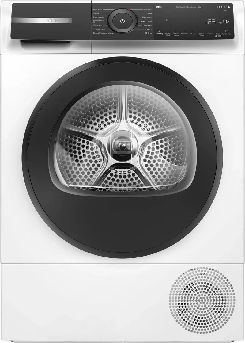 Bosch Series 6 WQH246D9GB Freestanding 9kg Heat Pump Tumble Dryer White
